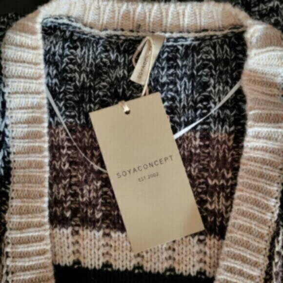 Soya Concept Puff Sleeve Oversized Cardigan Sweater NWT Sz Large - Picture 8 of 10